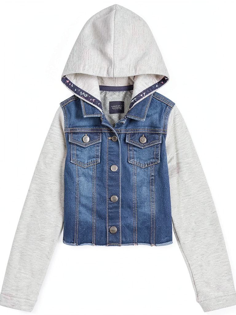 Tommy Hilfiger Toddler Girls Mixed-Media Hooded Jacket, Size 2T