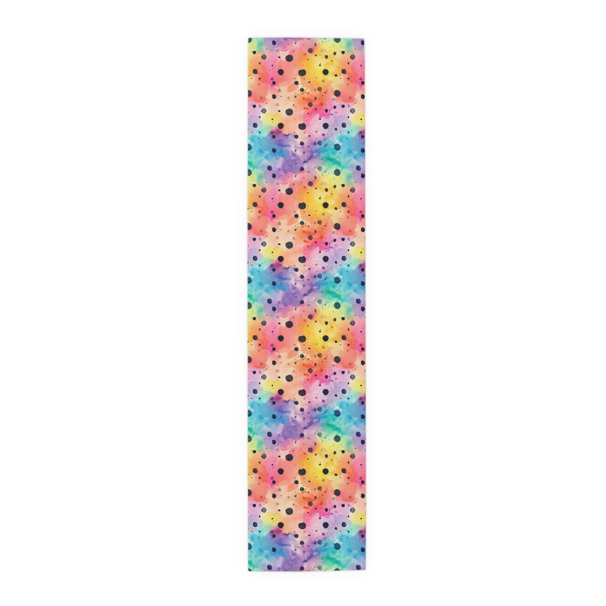 Bespattered Facade Rainbow Watercolor Dots Table Runner (2 sizes)