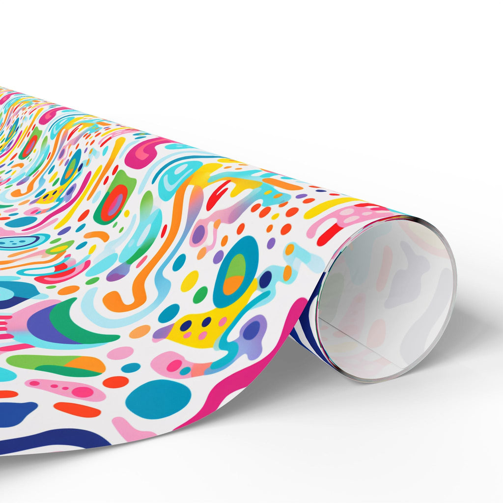 Bespattered Facade Rainbow Doodles Wrapping Paper | Three Sizes | Glossy or Matte