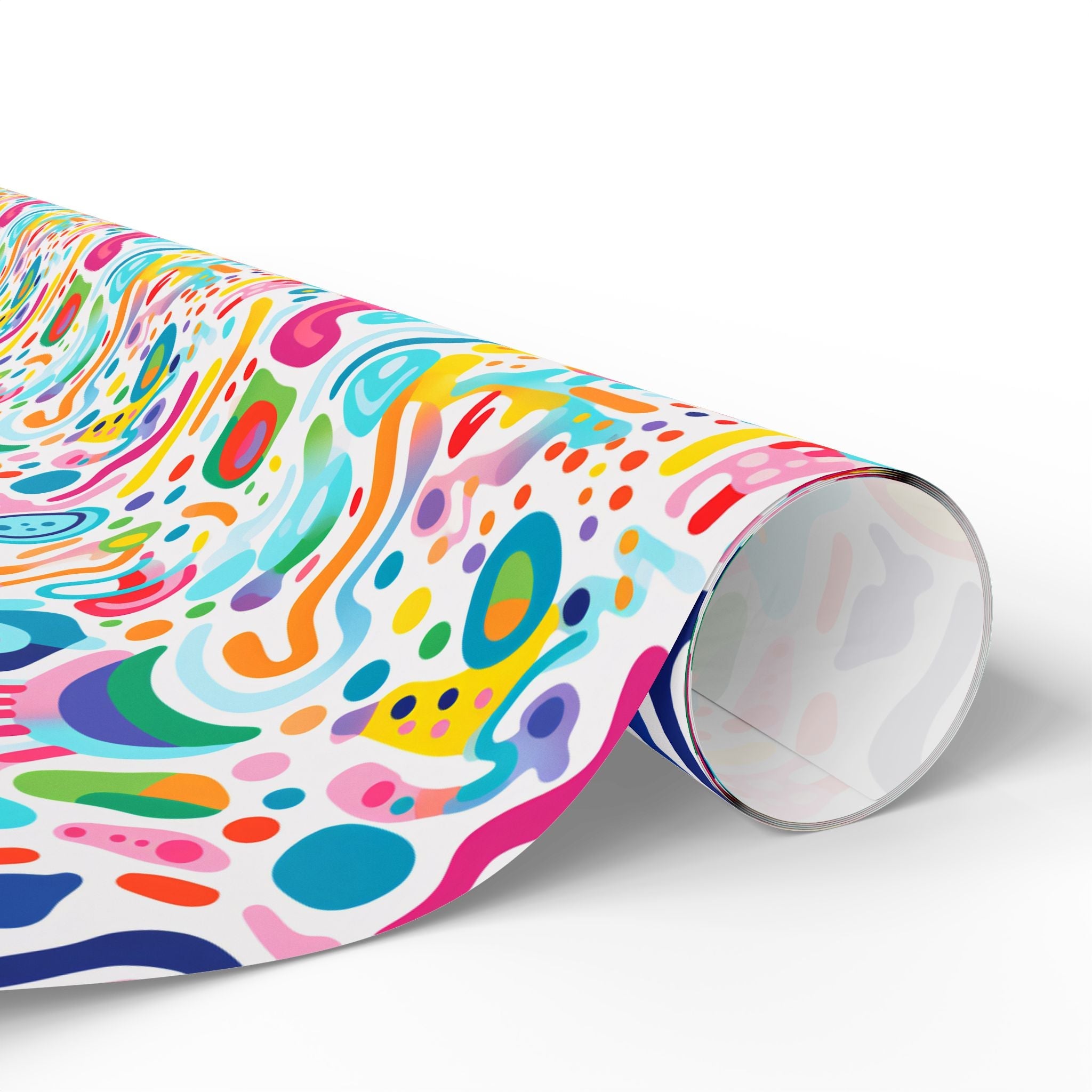 Bespattered Facade Rainbow Doodles Wrapping Paper | Three Sizes | Glossy or Matte
