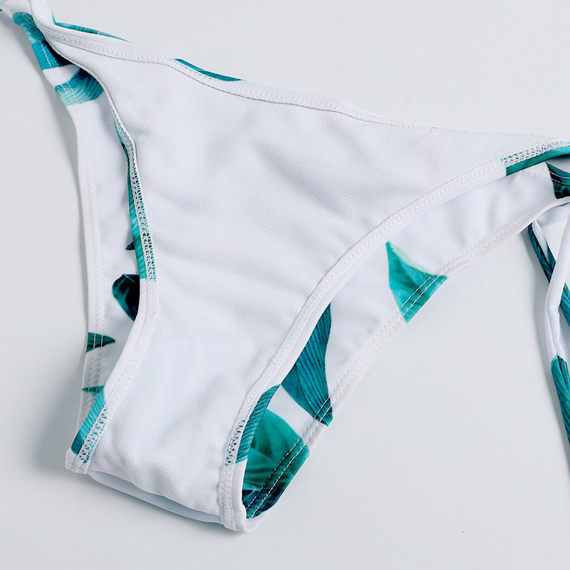 Women's Leaf Print Cross Bikini Swimsuit (New Style)