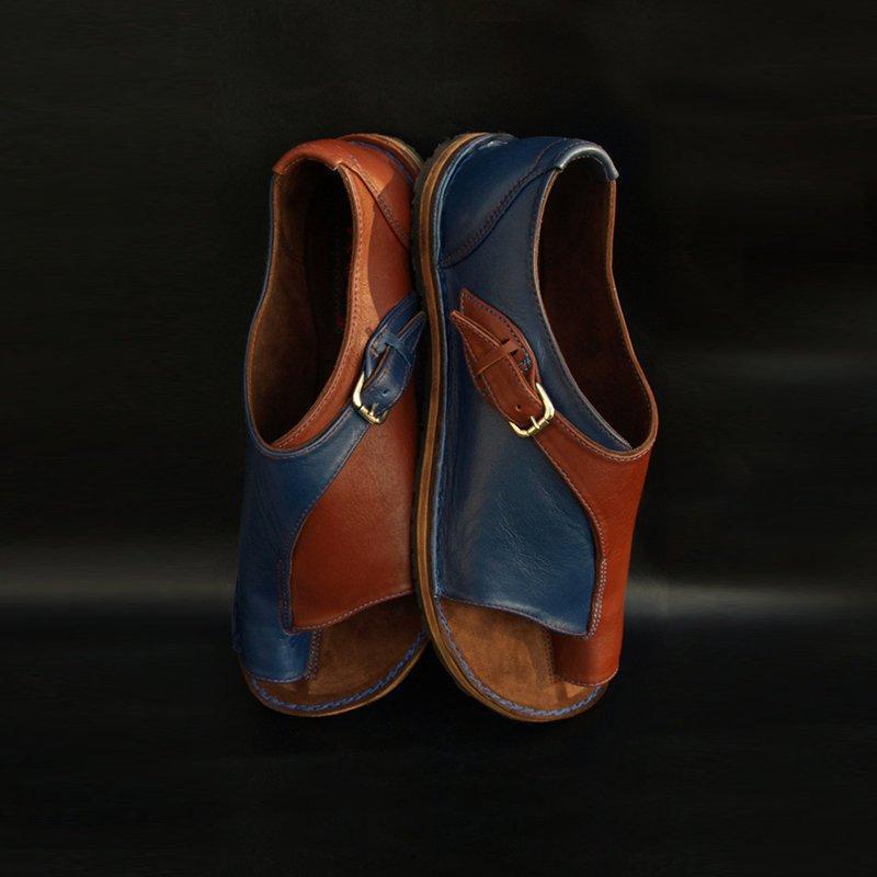 Plus Size Round Toe Closure Flat Buckle Sandals