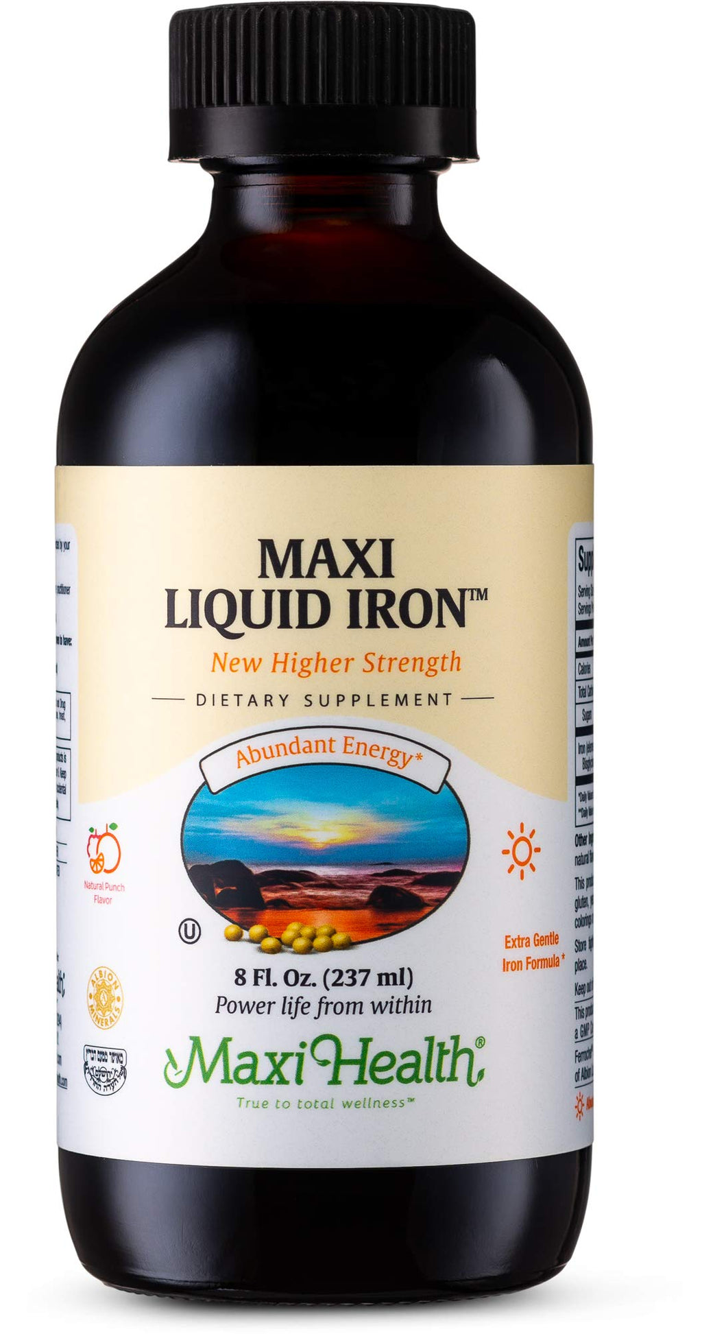 Maxi Health Liquid Iron Natural Fruit Punch 8 Fl Oz