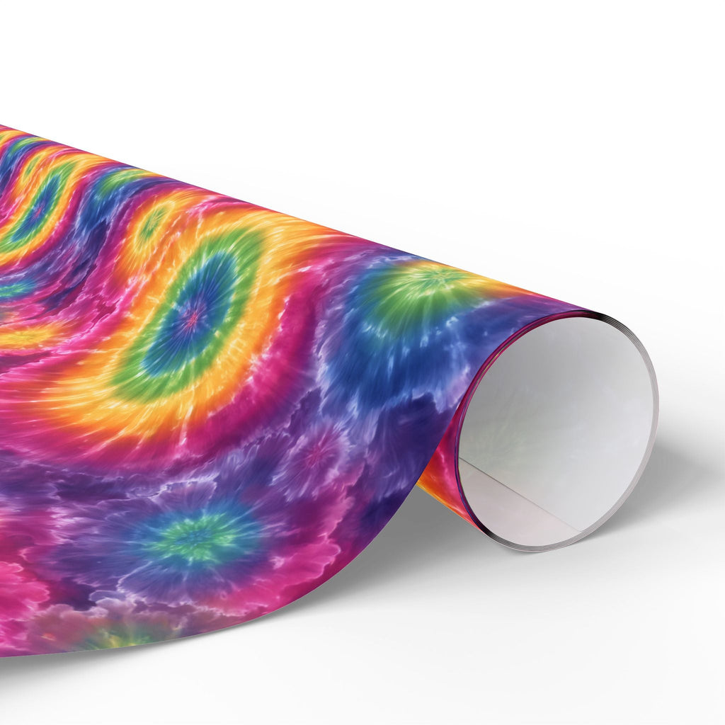 Bespattered Facade Rainbow Tie Dye Wrapping Paper | Three Sizes | Glossy or Matte