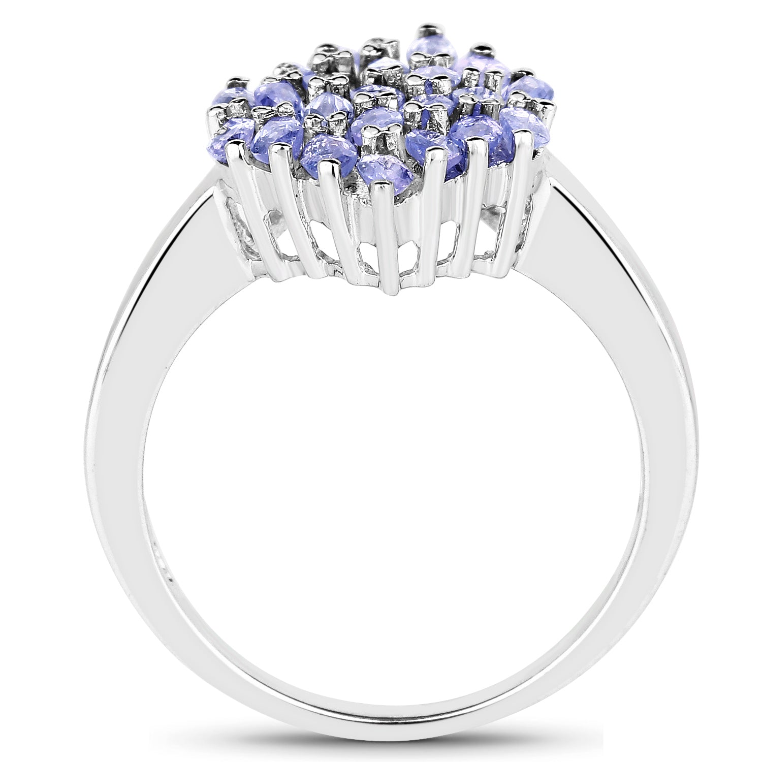 1.84 Carat Genuine Tanzanite .925 Sterling Silver Ring