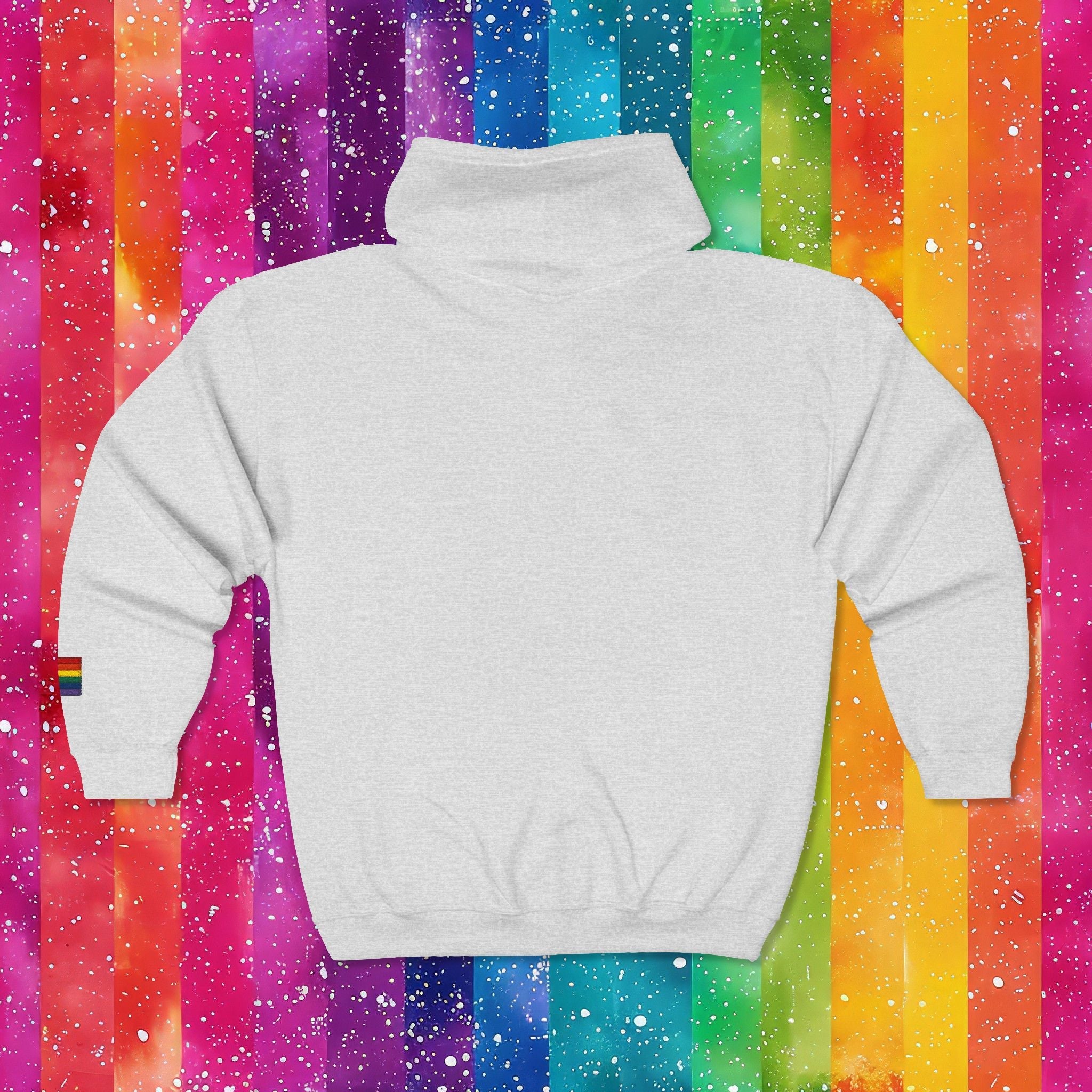 Bespattered Facade Rainbow Proud LGBTQ+ Pride Embroidered Full-Zip Hoodie