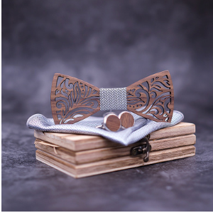 Wooden Bow Tie and Tie Set