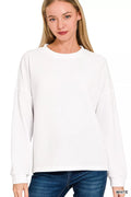 Zenana Double Knit Round Neck Long Sleeve Top