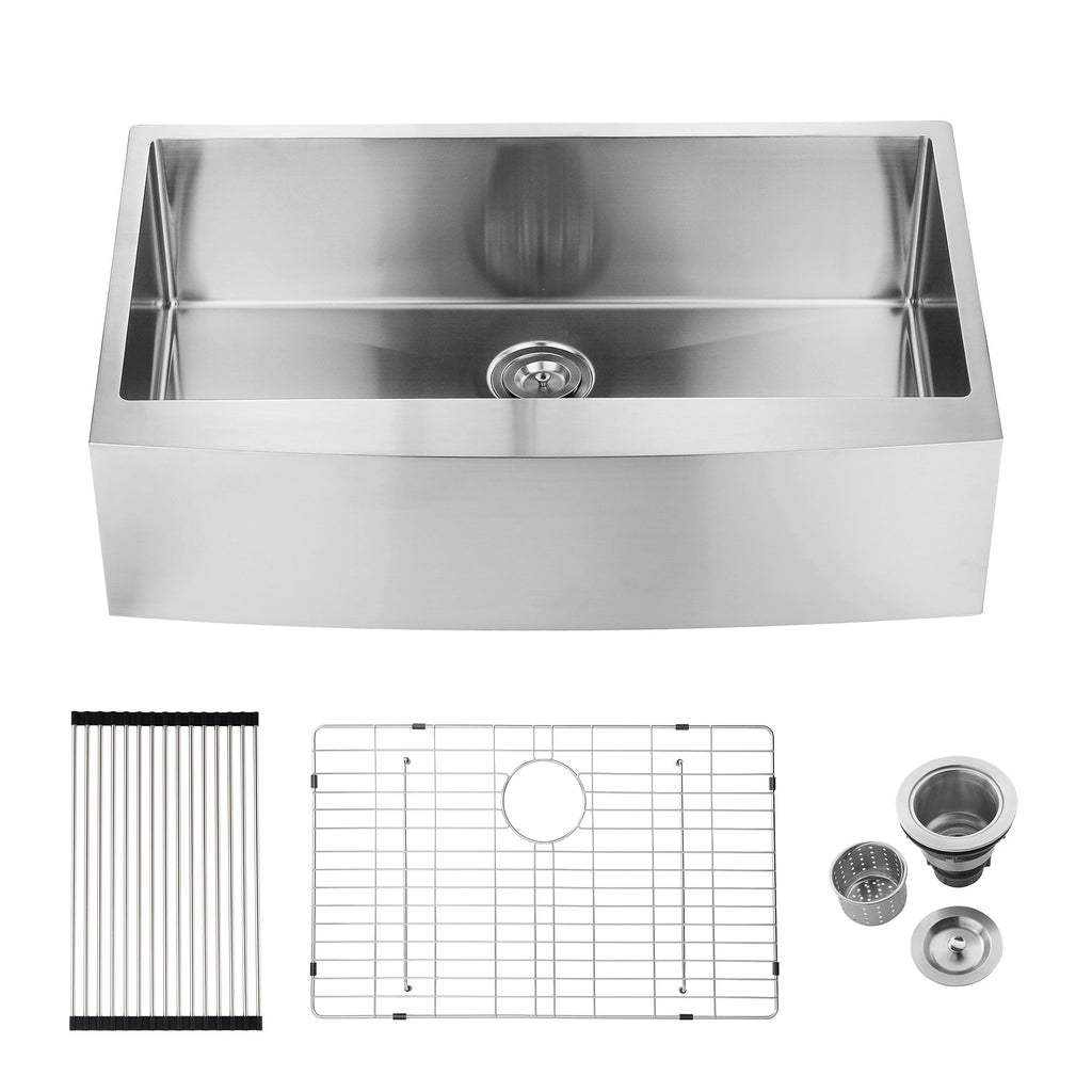 33'x21'x10'Farmhouse Apron Single Bowl Stainless Steel Kitchen Sink