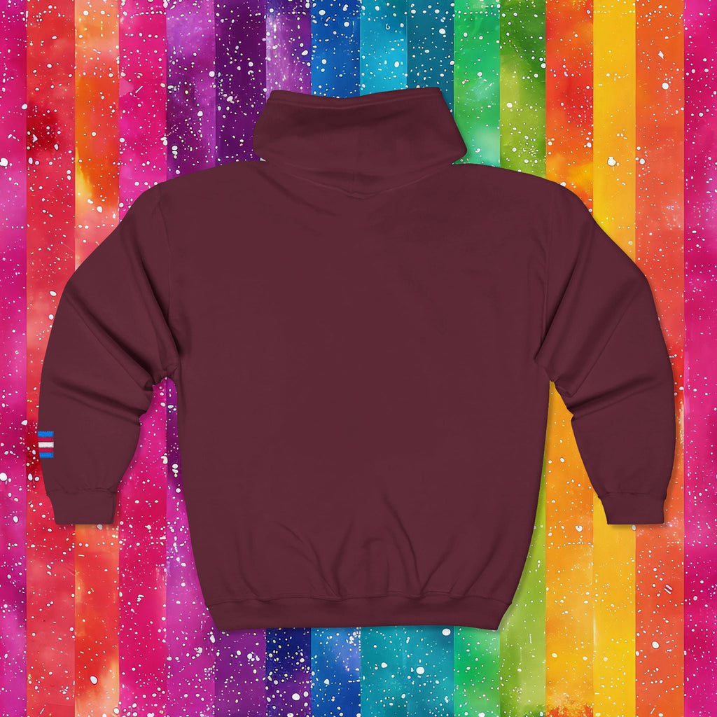 Bespattered Facade Protect the Dolls LGBTQ+ Pride Trans Support Embroidered Full-Zip Hoodie
