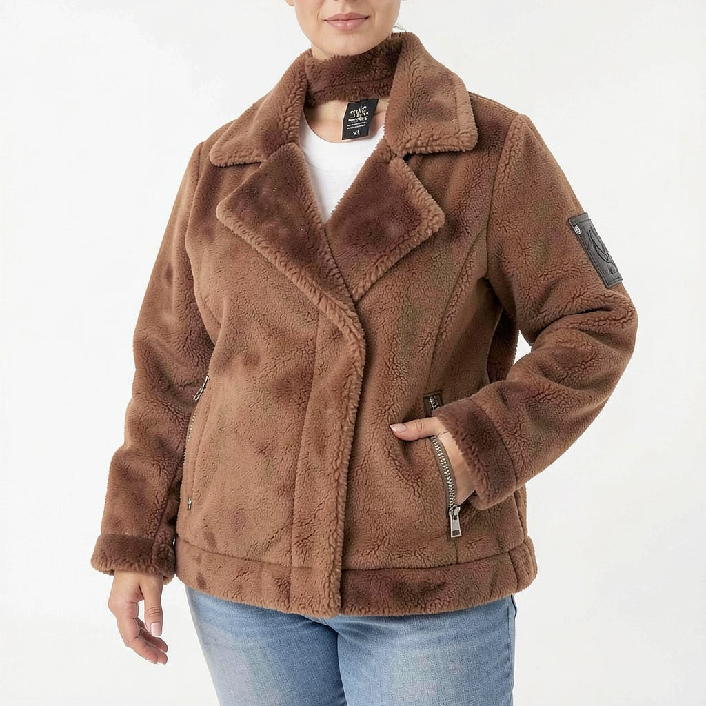 Style & Co Plus Size Faux-Shearling Moto Jacket, Size 0X