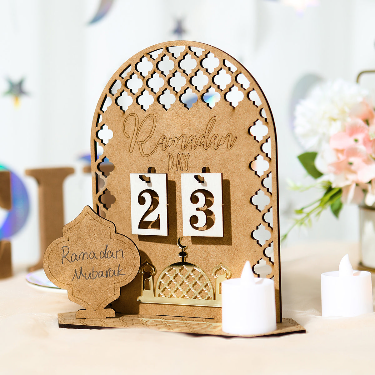 Wood Christmas DIY Countdown Calendar Pendant Decor
