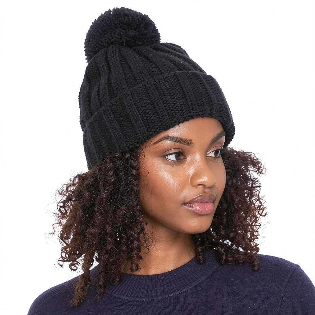 Invenri Pom-Pom Knit Hat