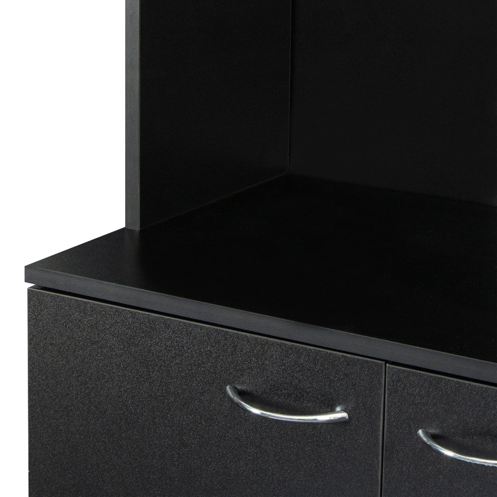 70.87' Tall Wardrobe& Kitchen Cabinet, with 6-Doors, 1-Open Shelves and 1-Drawer for bedroom,Black