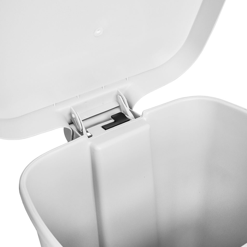 McKesson Waste Can with Step-On Pedal, Plastic, White, 15.16 x 14.76 x 26.57 Inch 16-25266