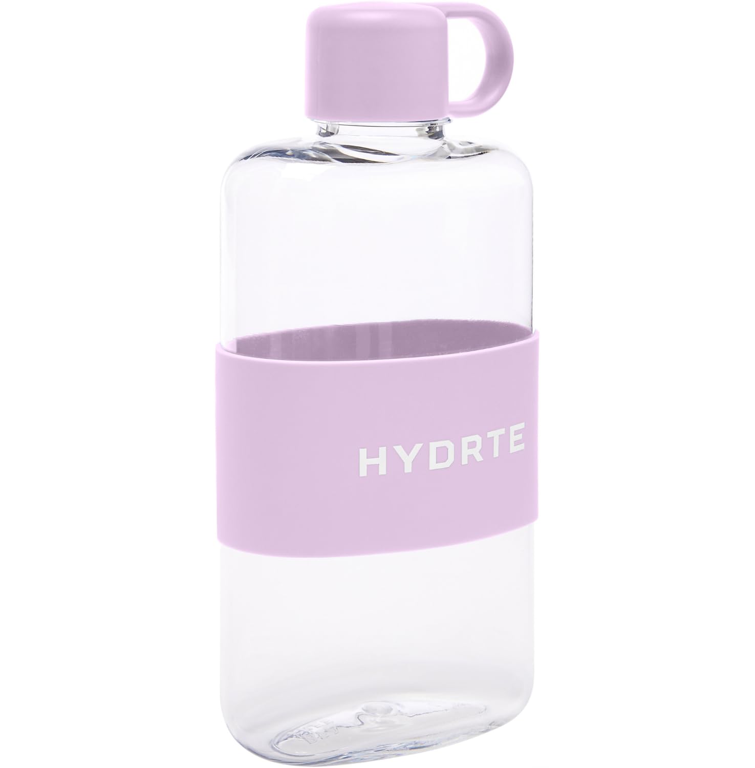 Hydrte Slim Water Bottle│Mini Water Bottle For Travel│Flat Water Bottle Design│Cute Water Bottles│Small Water Bottle For Purse or Travel - 18oz Capacity (Light Lavender)
