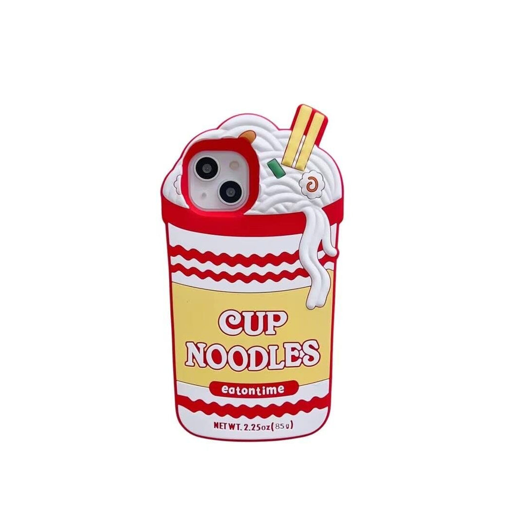 Ultra Thick Soft Silicone Case for Apple iPhone 14 13 iPhone13 iPhone14 Instant Cup Noodles Food Design Stylish High Fashion Cool Fun Cute Lovely Creative Unique Girls Kids Women