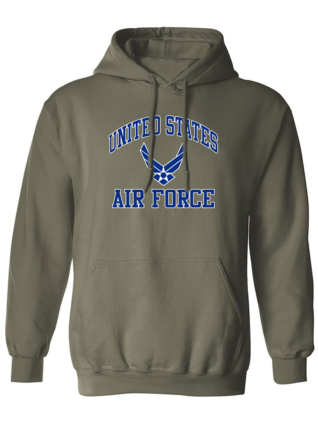zerogravitee Air Force Wings Blue/White Adult Hooded Sweatshirt - Military Green - Large