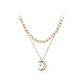 Korean Star and Moon Necklace, Women's Choker Chain