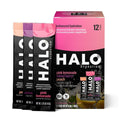 HALO Hydration - Electrolyte Drink Mix | Hydration Powder Packets | Variety Pack (Pink Lemonade Peach Berry) – For Sports and Cycling | Easy Open Single Serving Stick | 12 Sticks