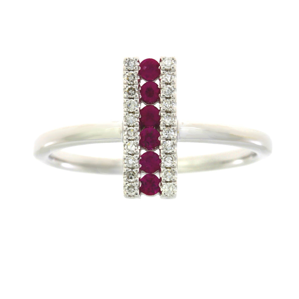 .30ct Ruby Diamond Ring 14KT White Gold