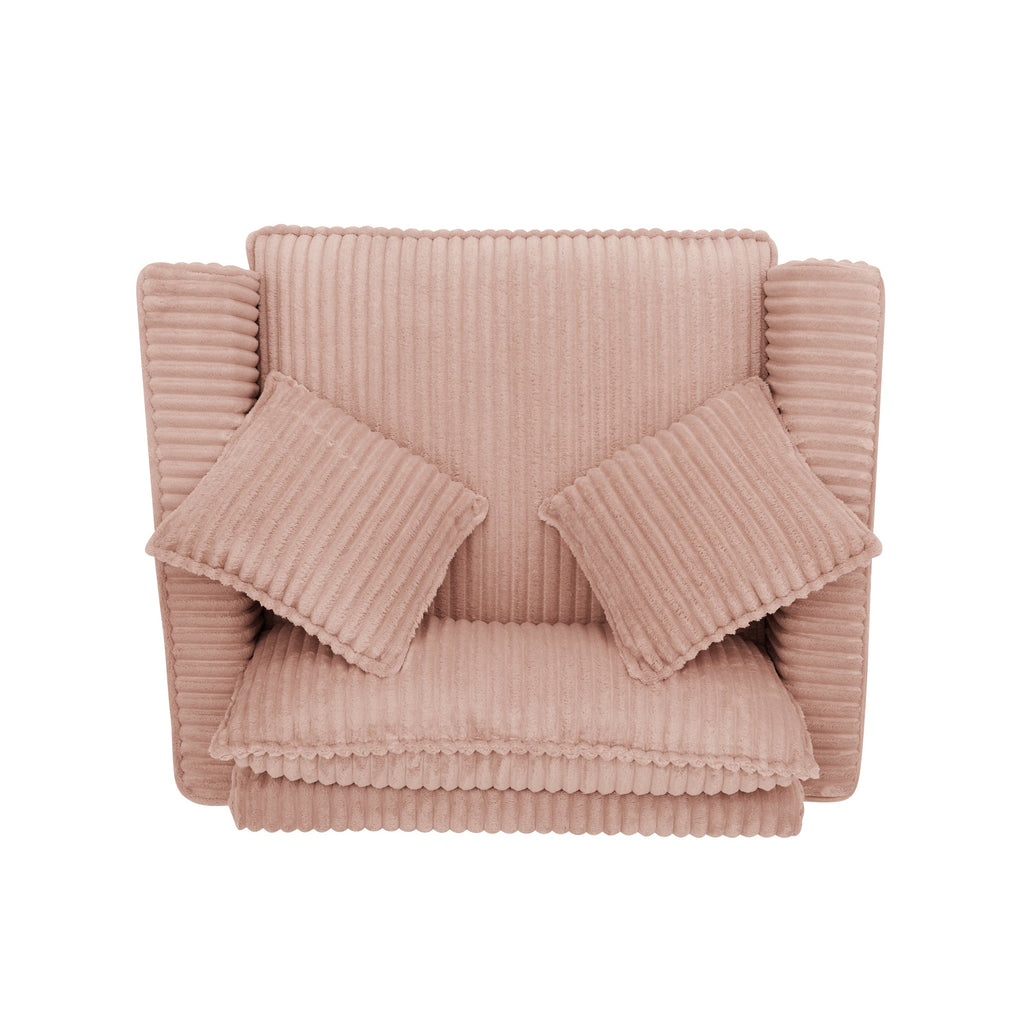 Lazy sofa chair, comfortable single-person sofa chair, with a backrest and soft seat cushion, having armrests on both sides, suitable for living room and bedroom - Pink
