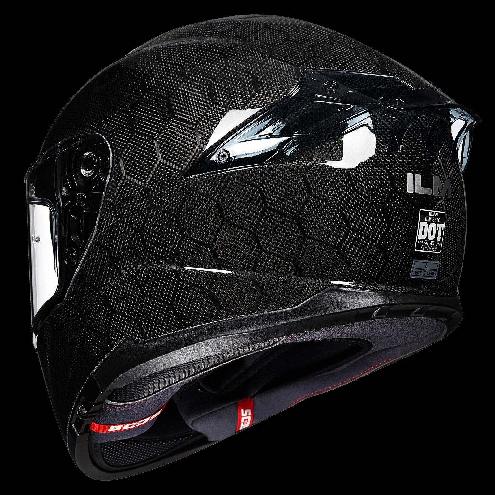 ILM Full Face Motorcycle Carbon Fiber Helmet Model 861C