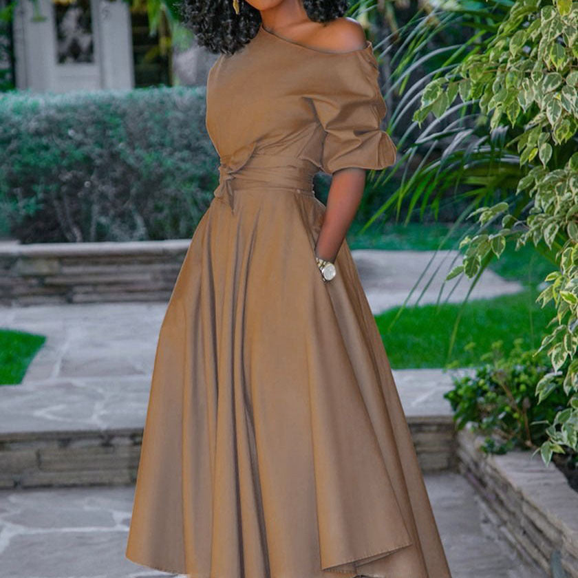 Summer New Women’s Dress, Sexy V-Neck Long Skirt