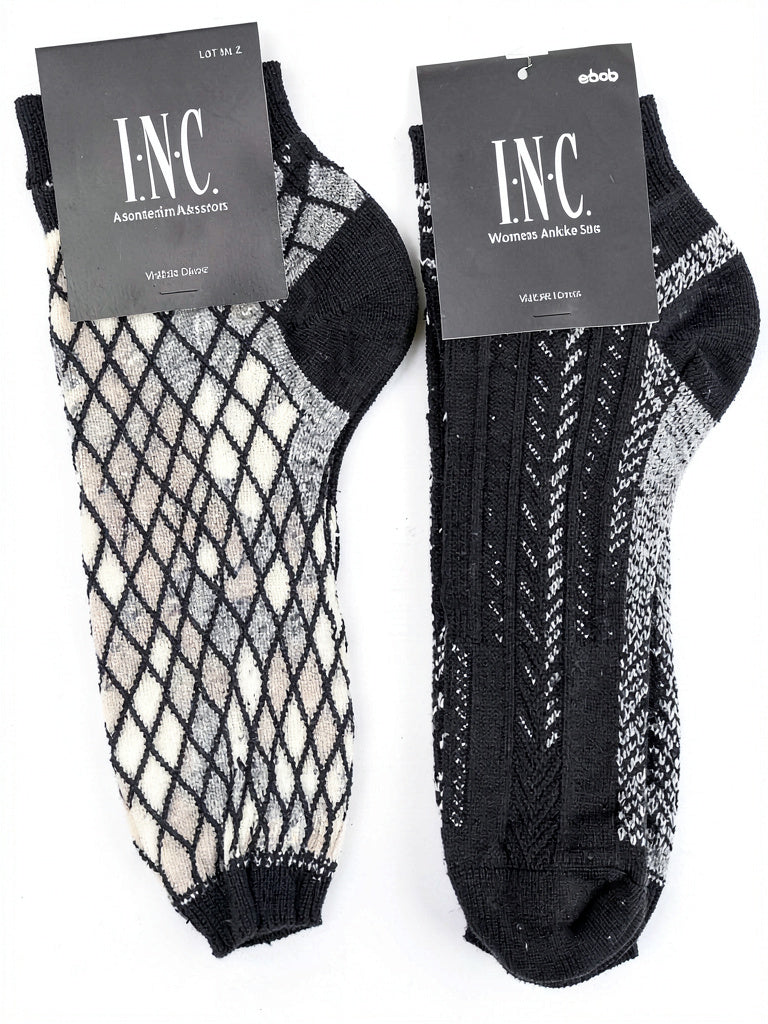 Lot of 2 I.N.C. Womens Assorted Ankle Socks