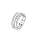 S925 Sterling Silver Double Layer Rhinestone Ring for Women
