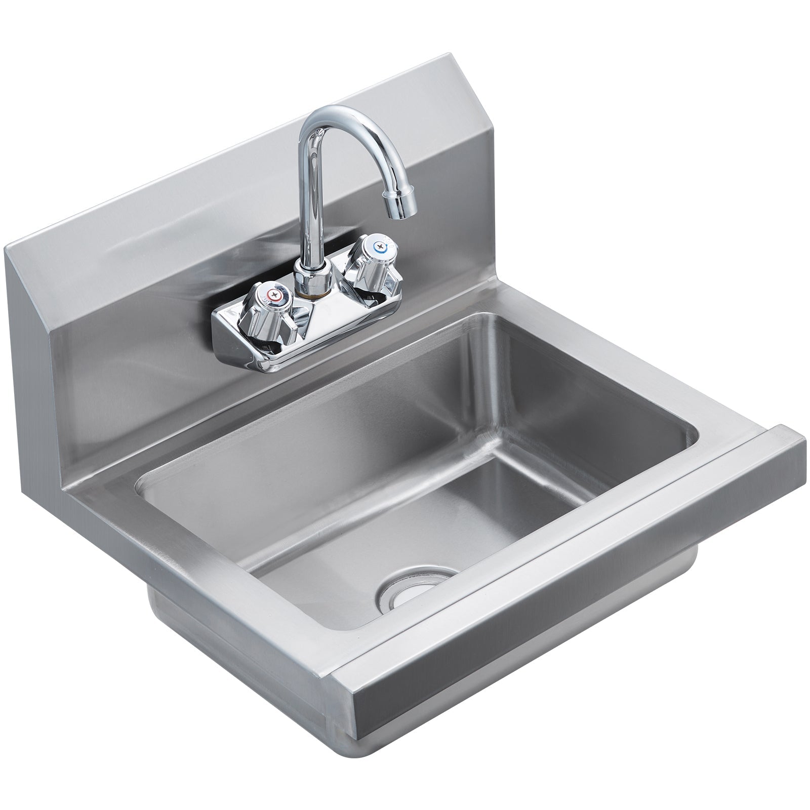 Commercial Hand Sink with Faucet, Stainless Steel Sink for Washing, Small Hand Washing Sink, Wall Mount Hand Basin, Utility Sink for Restaurant, Kitchen, Bar, Garage and Home, 17 x 12.8 inch