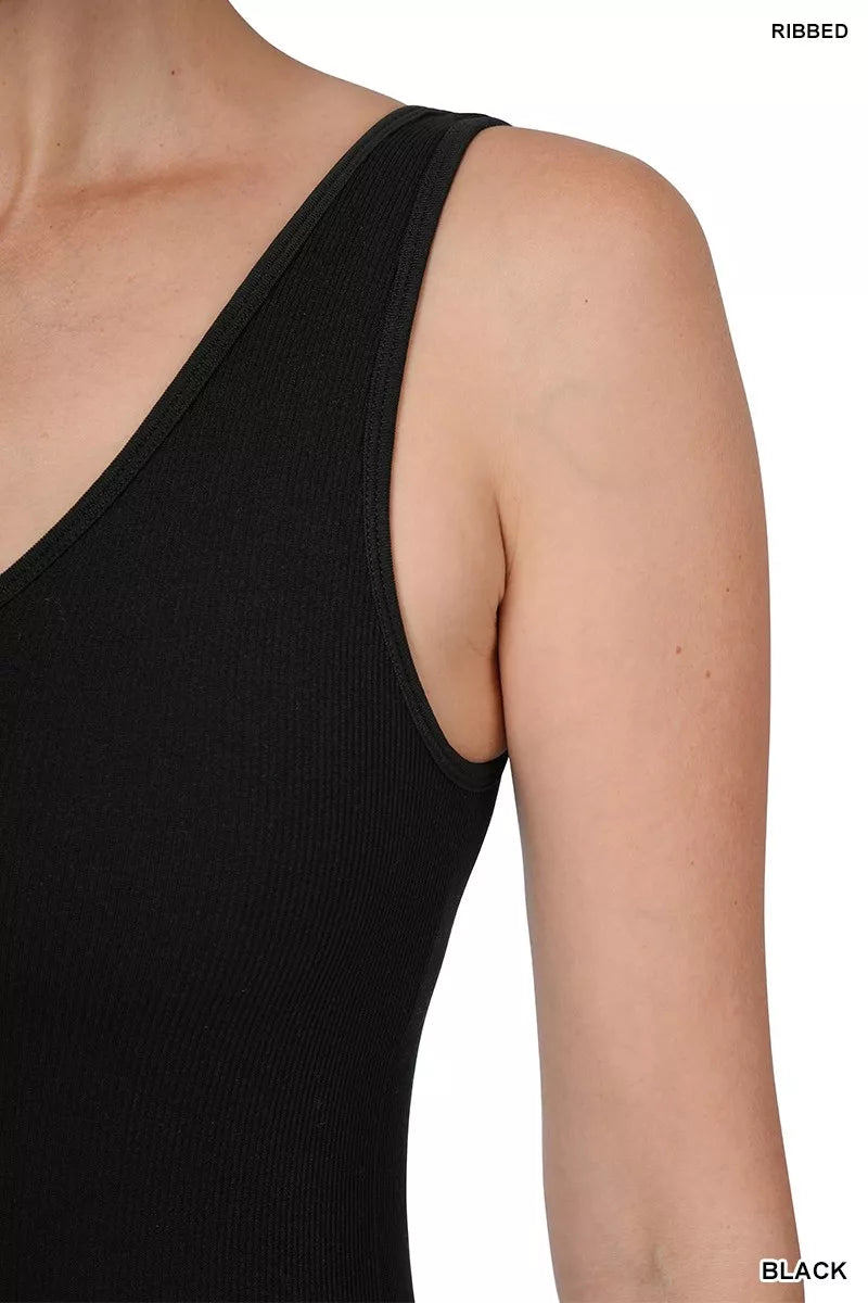 Zenana Ribbed Seamless Sports Romper