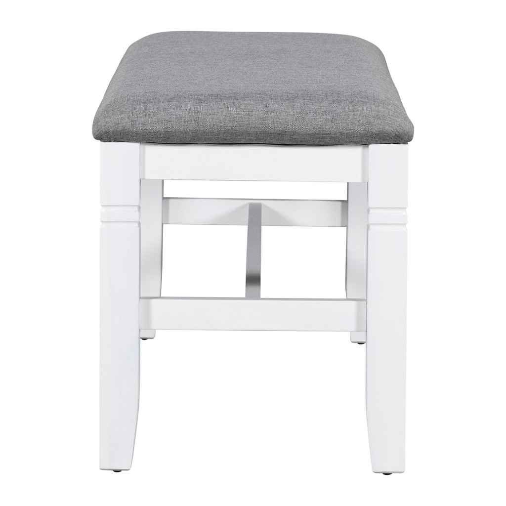 TOPMAX 6-Piece Wood Dining Table Set Kitchen Table Set with Upholstered Bench and 4 Dining Chairs, Farmhouse Style,Gray+White (old sku: SP000003AAK)