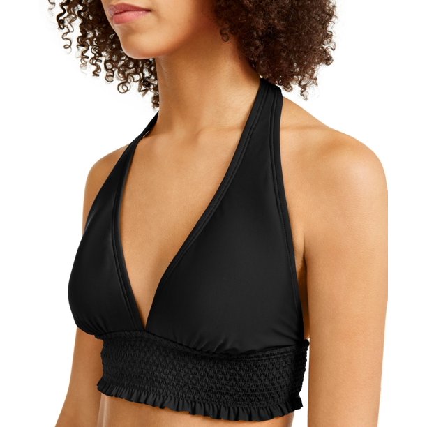 Tommy Hilfiger Deep V Neck UV Protection Halter Swimsuit Top, Size Medium