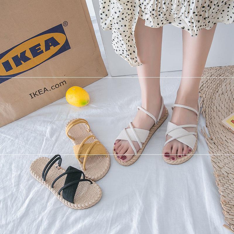 Women's Slip-On Flat-Bottomed Sandals for Outdoor Wear