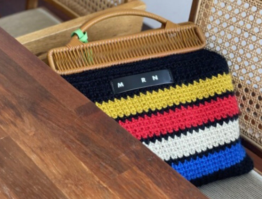 Retro Knitted Tote Bag with Wooden Handle (2020 New)