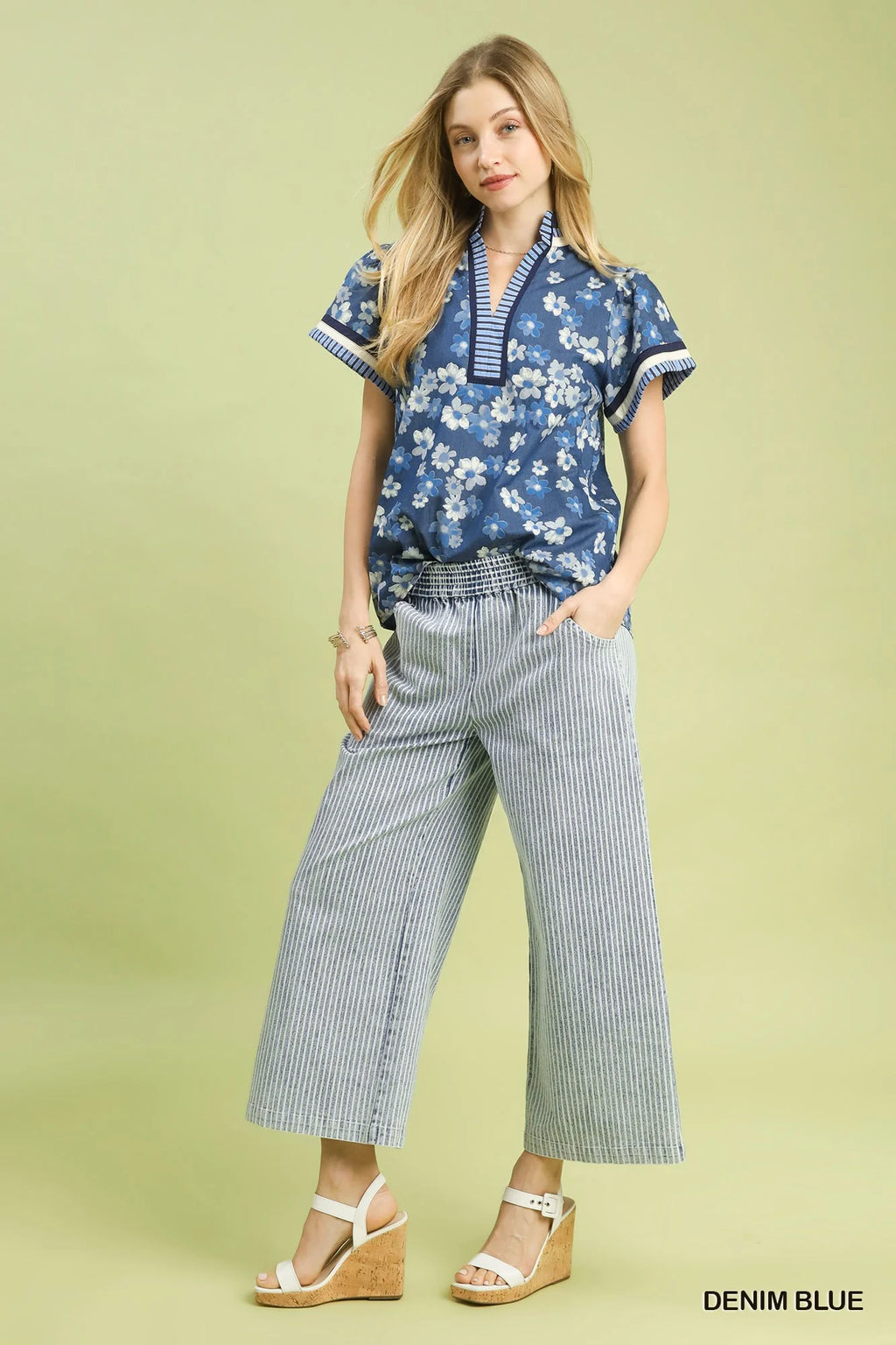 Umgee Mixed Media Print Top