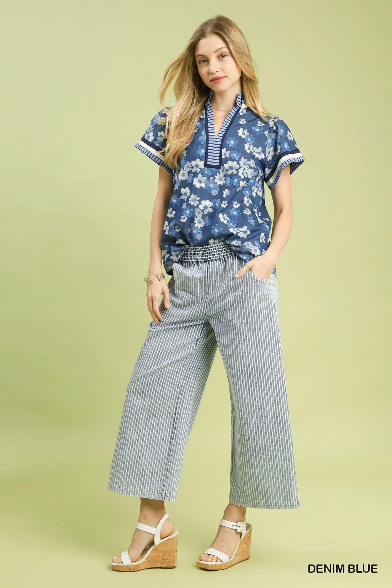 Umgee Mixed Media Print Top