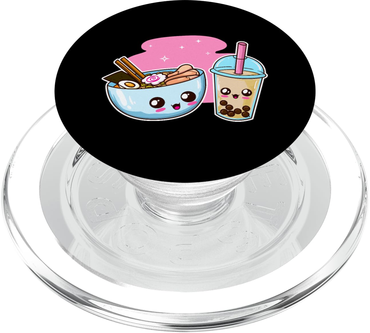 Ramen Bubble Tea Boba Japanese Noodles K-Pop Fun Anime Gift PopSockets PopGrip: Swappable Grip for Phones & Tablets PopSockets MagSafe PopGrip for iPhone