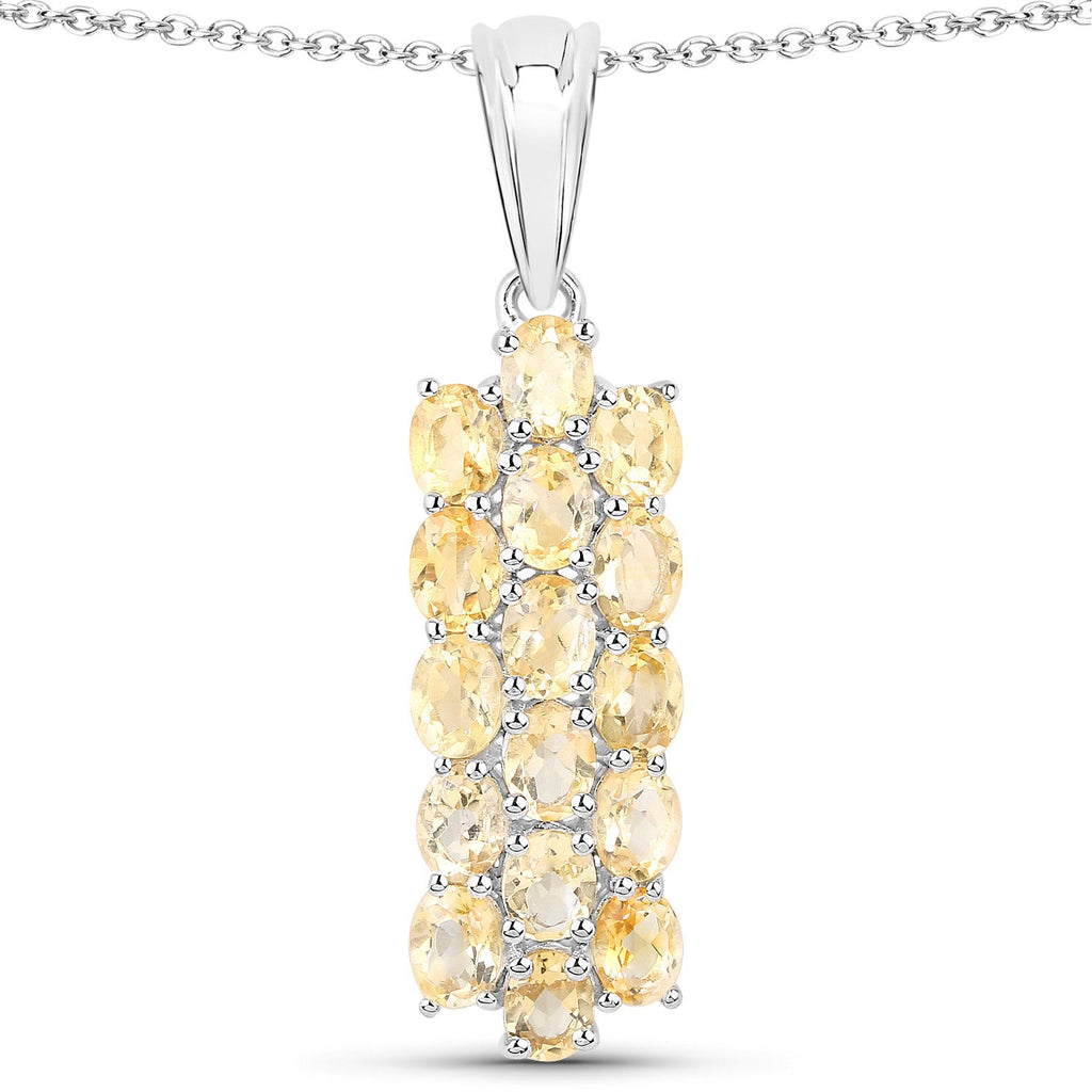 8.32 Carat Genuine Citrine .925 Sterling Silver 3 Piece Jewelry Set (Ring, Earrings, and Pendant w/ Chain)