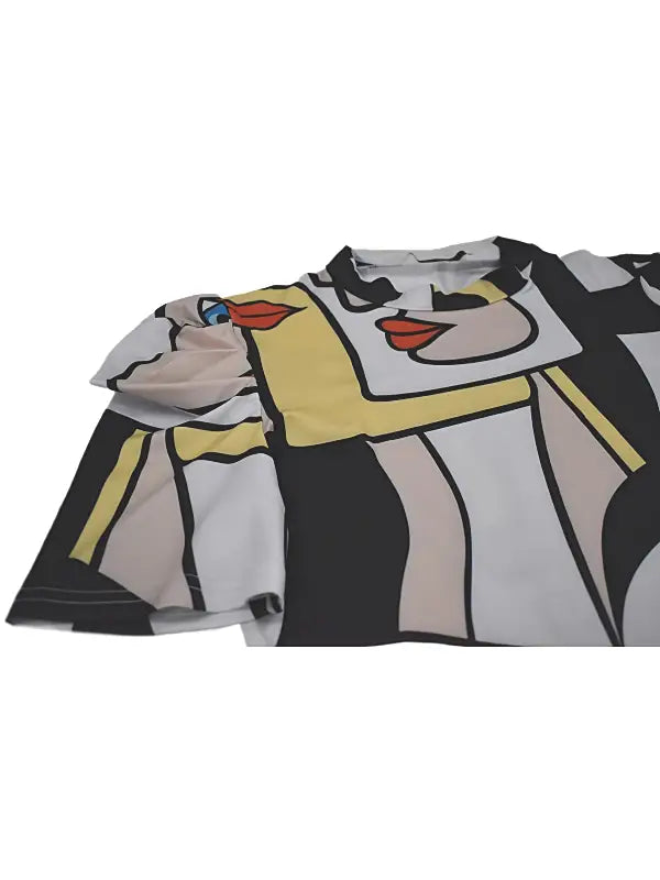 Random Abstract Print Two-Piece T-Shirt and Shorts Set