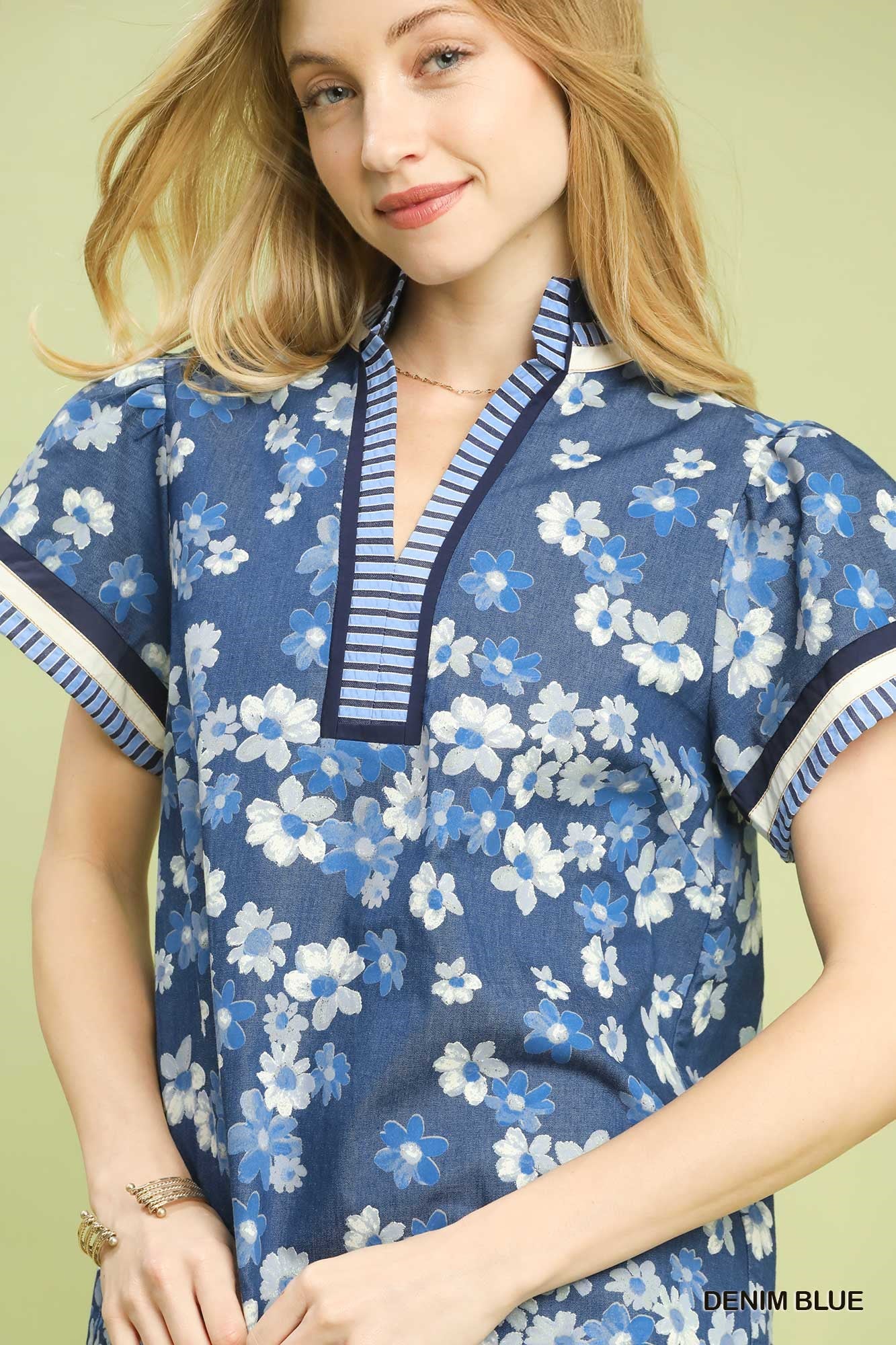 Umgee Mixed Media Print Top