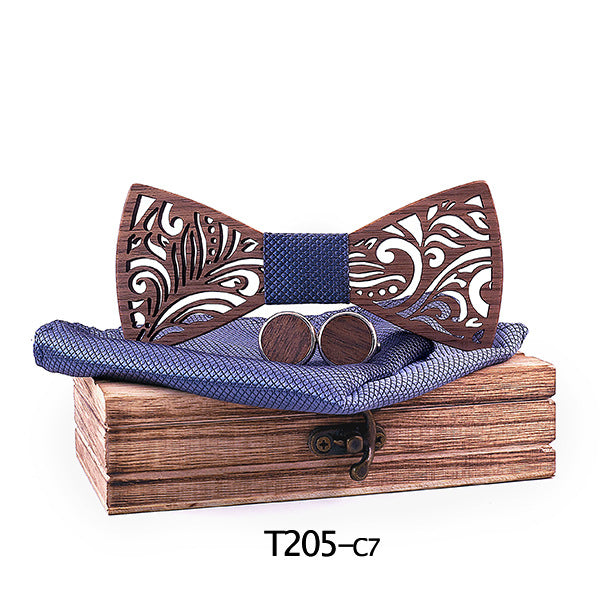 Wooden Bow Tie and Tie Set