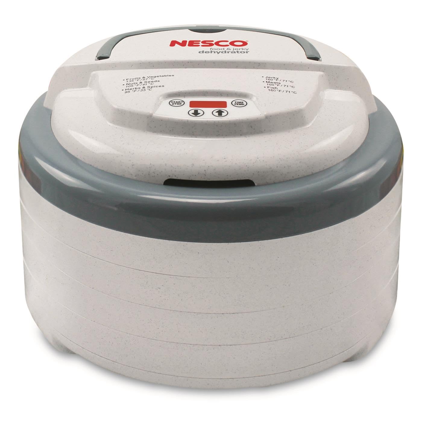 Nesco FD-79 Snackmaster Pro Digital Food Dehydrator for Snacks Fruit Beef Jerky Meat Vegetables & Herbs Gray 4 Trays 1 Count (Pack of 1)Grey