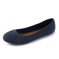 YORINDALE Womens Ballet Flat Shoes Knit Dress Shoes Round Toe Slip On Ballerina Walking Flat Shoes Comfortable Shoes for Women Casual Work Office Navy Blue