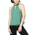Bar III Womens Keyhole Cold Shoulder Blouse, Green, Size Small
