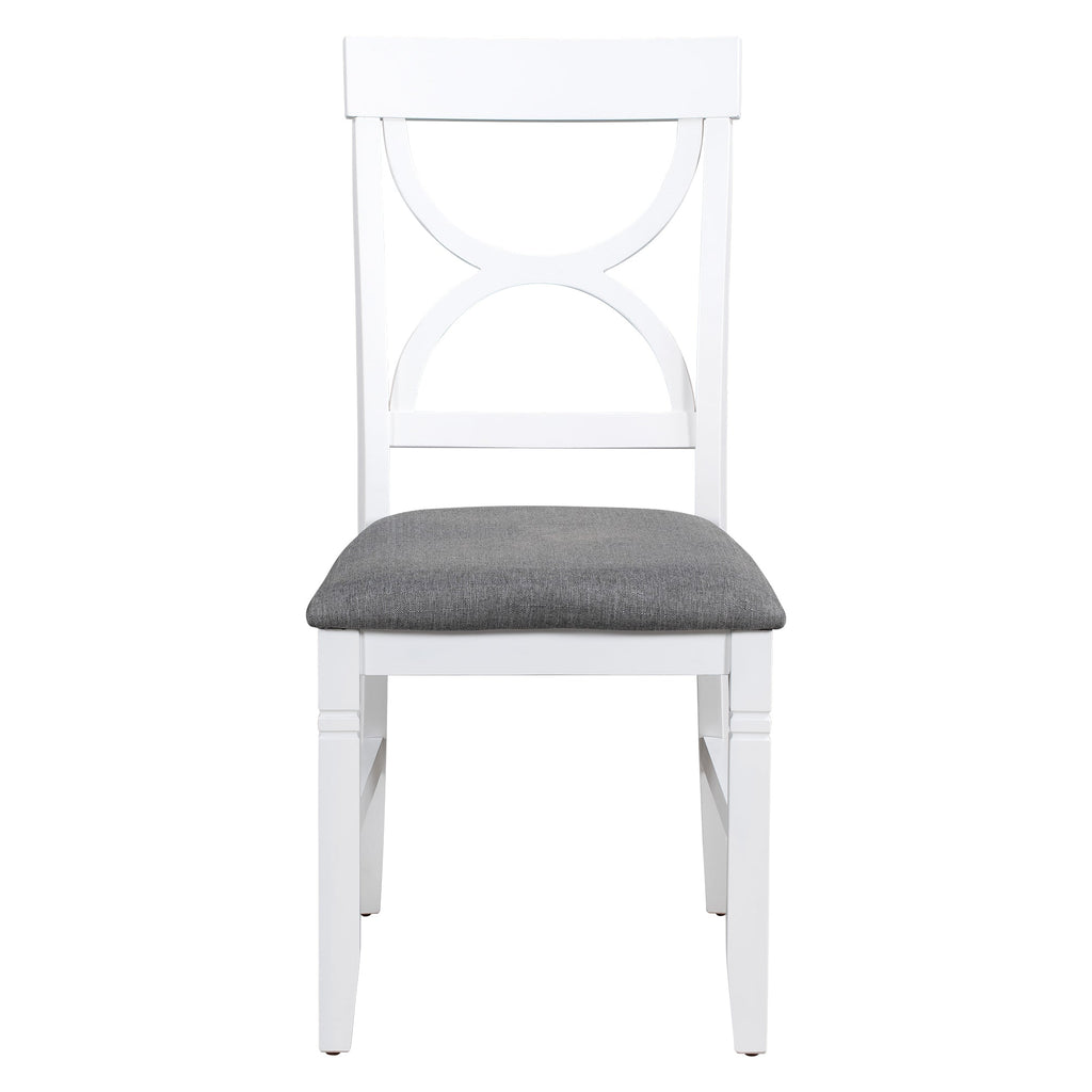 TOPMAX 6-Piece Wood Dining Table Set Kitchen Table Set with Upholstered Bench and 4 Dining Chairs, Farmhouse Style,Gray+White (old sku: SP000003AAK)