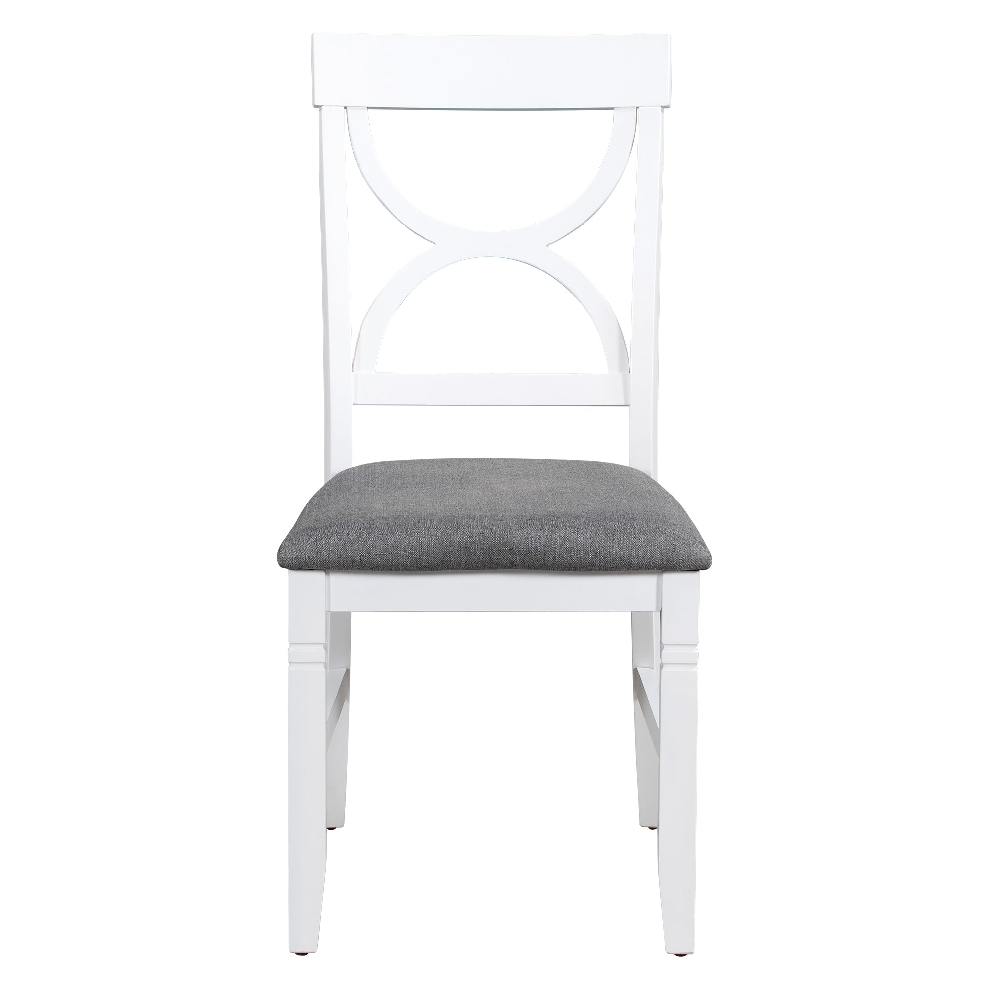 TOPMAX 6-Piece Wood Dining Table Set Kitchen Table Set with Upholstered Bench and 4 Dining Chairs, Farmhouse Style,Gray+White (old sku: SP000003AAK)