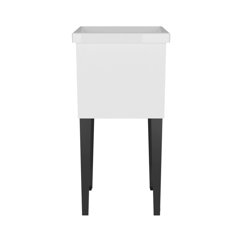 Bari Freestanding and Compact Plastic Laundry Utility Sink with Four Legs, Utility Tub for Laundry Room, Garage or Kitchen