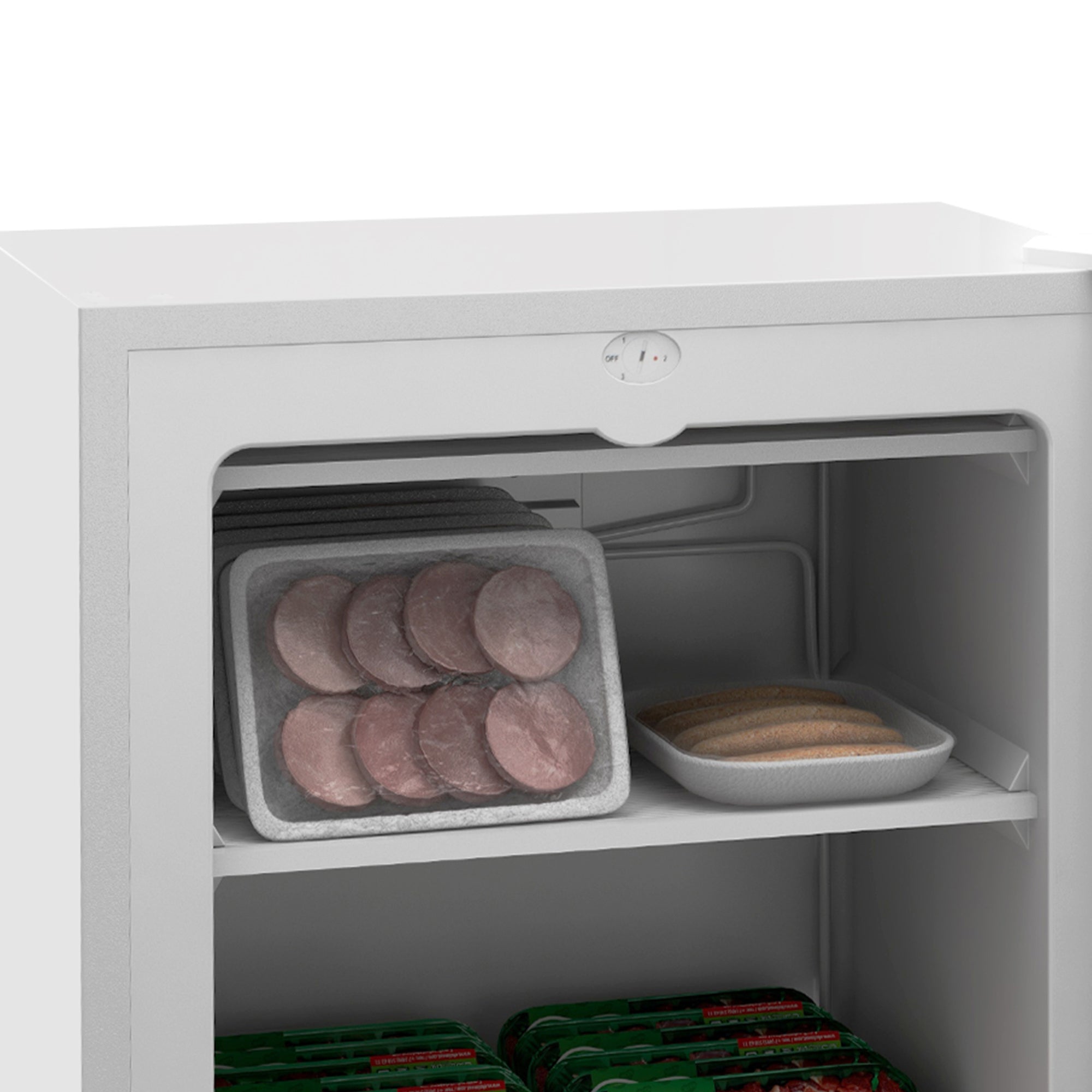 HOMCOM Upright Freezer, 3.0 Cubic Feet Compact Mini Freezer with Reversible Single Door and Adjustable Thermostat, Small freezer for Home, Dorm, Apartment, Home Office, White